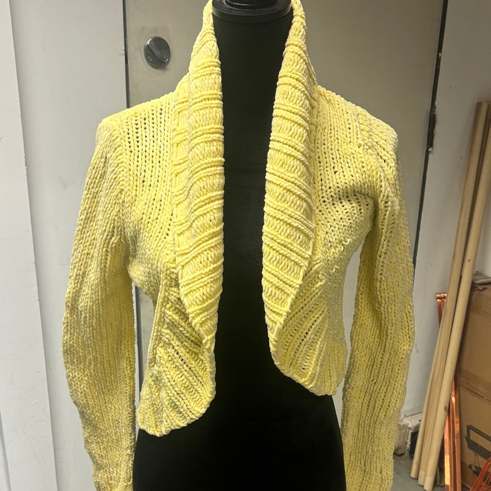 Bebe Sunny Yellow Knit Cardigan